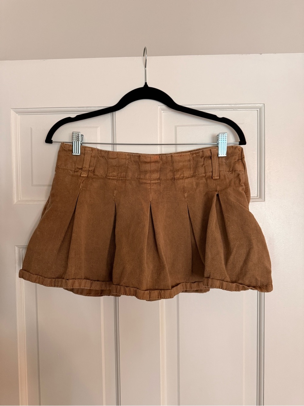 ZARA Denim Pleated Mini Skirt